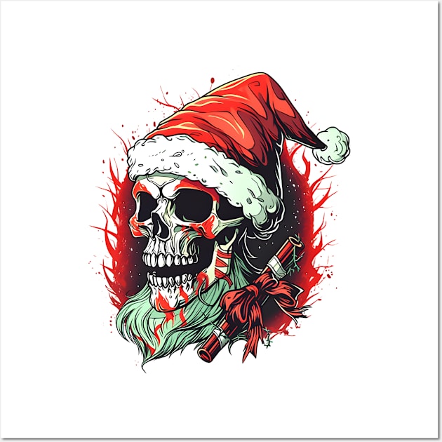 Christmas Celebration with a Skull Twist Wall Art by ragil_studio